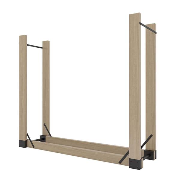 Adjustable Firewood Log Rack Bracket Kit Customizable Wood Holder with Drainage,3.74 in Easy Setup for Outdoor, Indoor