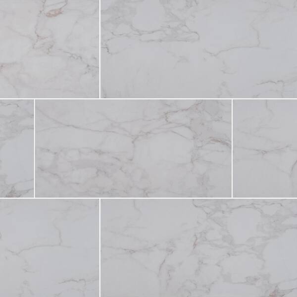 MSI Alexandra White 12 in. x 24 in. Matte Porcelain Marble Look Floor and  Wall Tile (2 sq. ft./Each) NHDALEX12X24 - The Home Depot