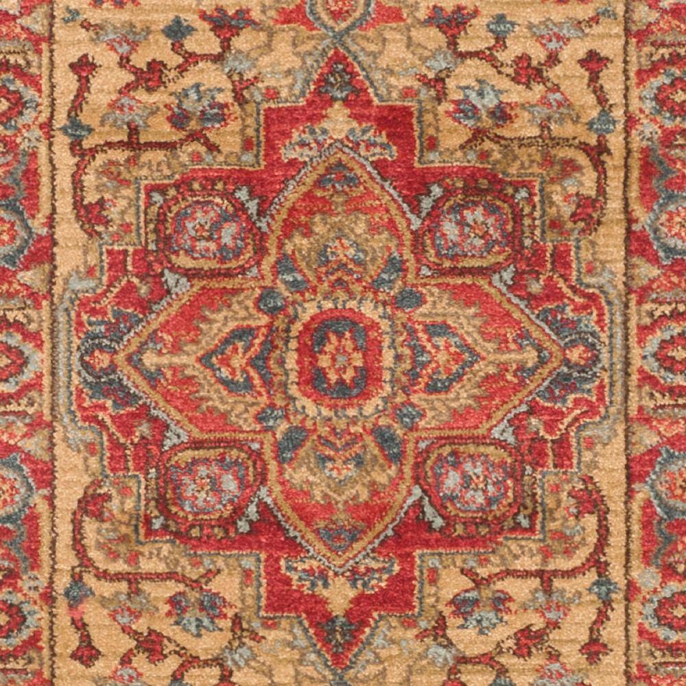 Mahal Red and Natural Synthetic Persian Runner Rug