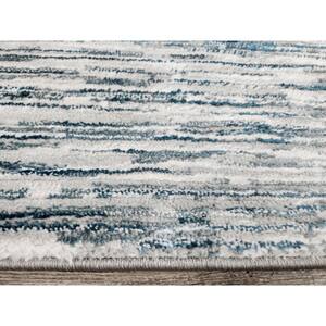 Davide 1228 Transitional Striated Blue 3 ft. x 5 ft. Area Rug