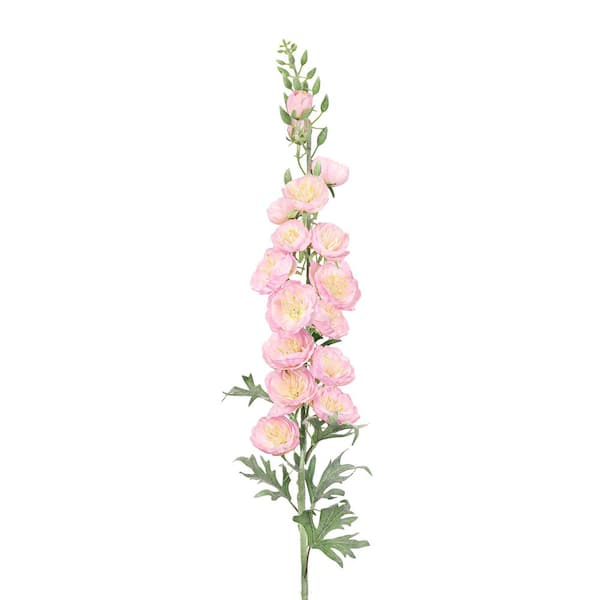 36 in. Pink Artificial Hybird Delphinium Flower Stem Spray (Set of 2)