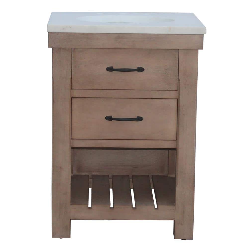 Deluxe 24 in. W x 22 in. D x 34 in. H Freestanding Bath Vanity in Natural W