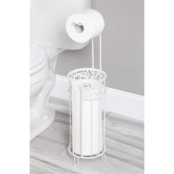 mDesign Decorative Metal Wire 3-Roll Toilet Paper Stand with Vine Design -  Chrome