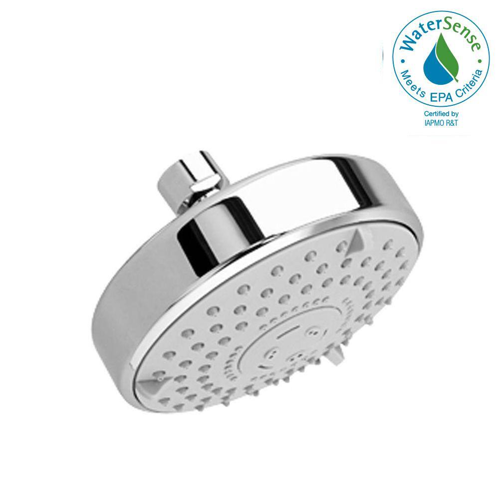 Polished Chrome 3-Function Wall Mounted Rain Showerhead