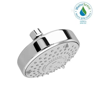 3-Spray 4.8 in. Single Wall Mount Fixed Shower Head in Polished Chrome