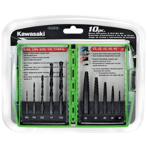 Kawasaki Screw Extractor and Drill Bit Set (10-Piece)