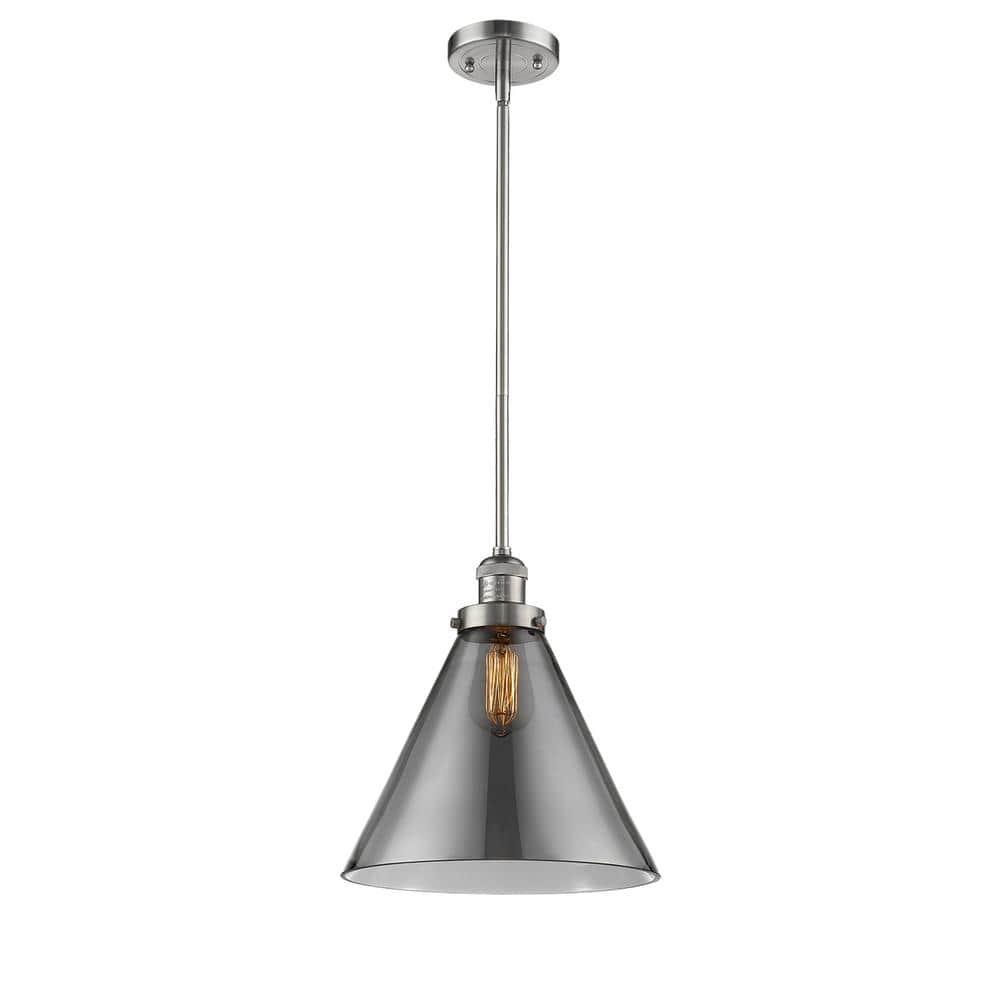 Franklin Restoration Polished Chrome Mini Pendant Light with Tinted Glass Shade