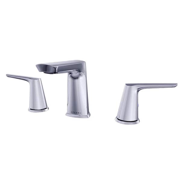 Lulani Bora Bora 2-Handle 8" Widespread Bathroom Faucet with Drain Kit and Supply Lines Included in Chrome