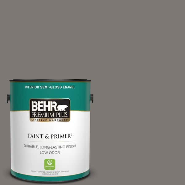 BEHR PREMIUM PLUS 1 gal. #790F-5 Amazon Stone Semi-Gloss Enamel Low Odor Interior Paint & Primer