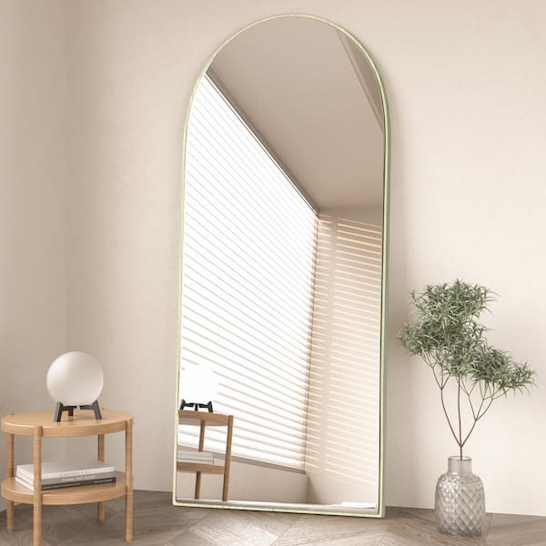 LuxHomez 21.5 in. W x 64.5 in. H Accent Arch Wood Floor Mirror Full Length Mirror