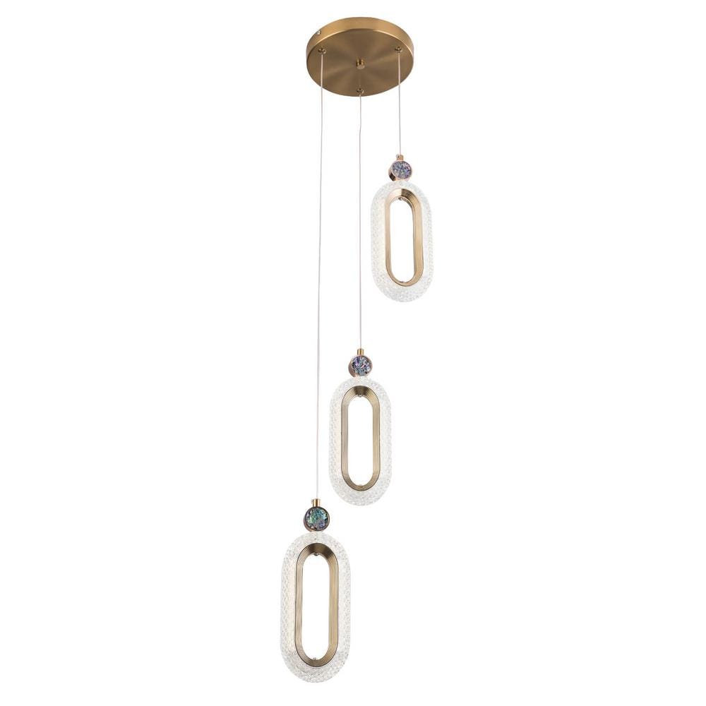 18-Watt 3-Light Gold Modern Integrated LED Pendant Light with Acrylic Shade for Dining Room Living Room (Neutral Light) price history on PriceWatchPro