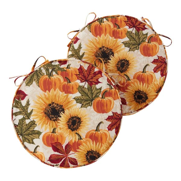 Greendale Home Fashions 18 in. x 18 in. Marisol Round Outdoor Seat Cushion (2-Pack)