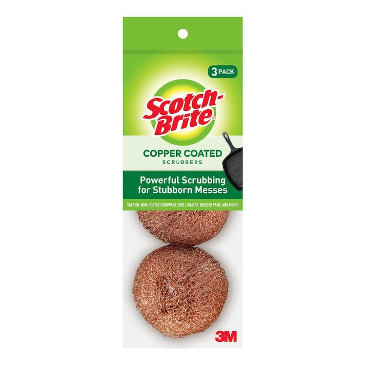 Scotch-Brite 2.8 in. Copper Coated Scouring Pad (3-Pack)