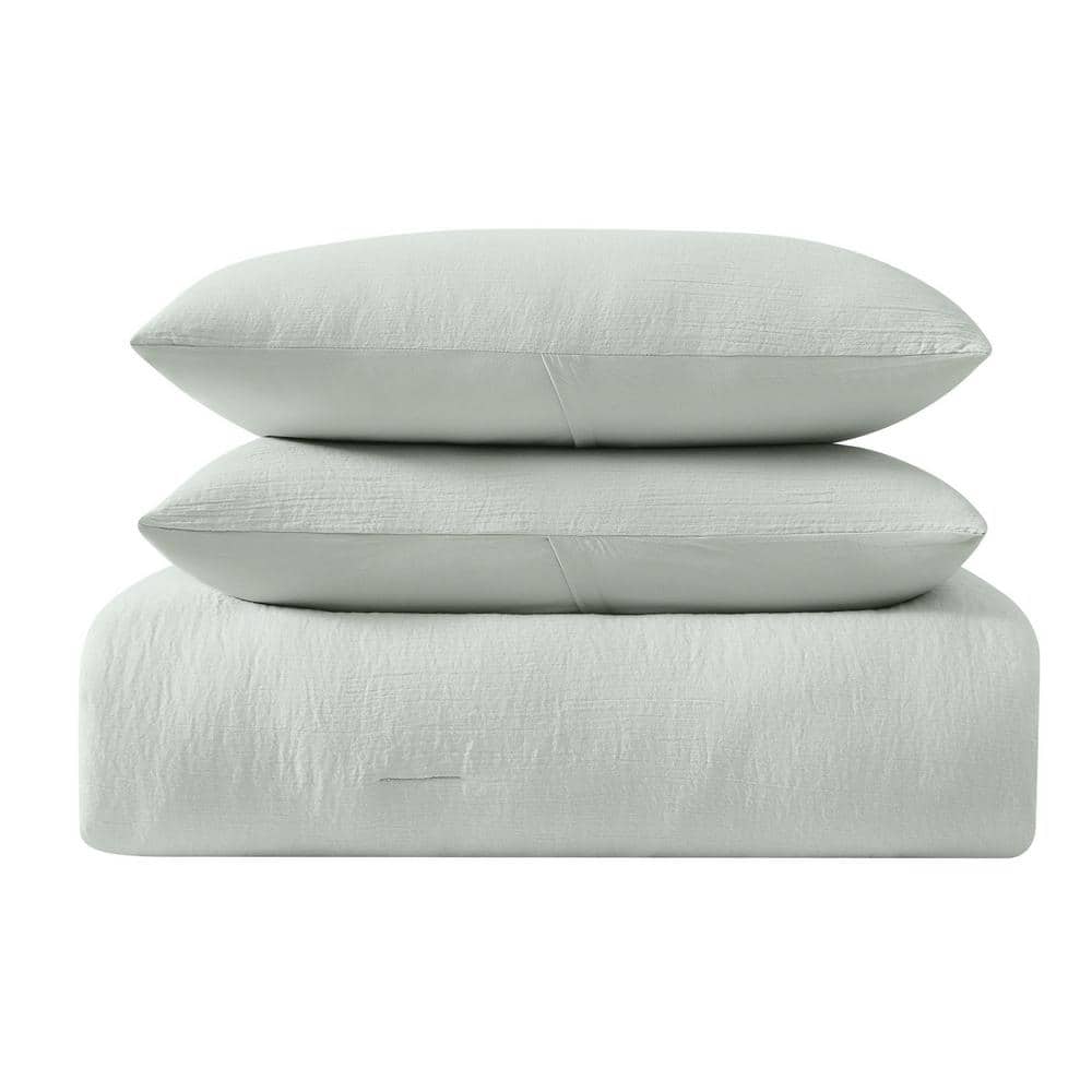 Gray Twin Organic Microfiber Comforter and Sham Set