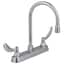 Delta 2171LF Classic Two-Handle Bar/Prep Faucet – Chrome, High-Arc 360° Swivel, Solid Brass