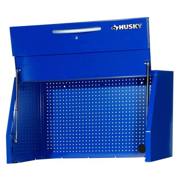 Husky Heavy Duty 42 in. 0-Drawer Canopy Top Tool Chest in Blue with Pegboard