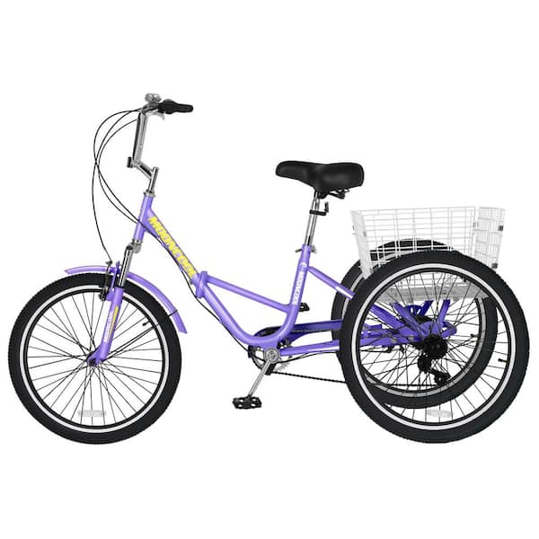 MOONCOOL Adult 24 in. Folding Tricycle,7 Speed Adult Tricycles