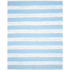Montauk Ivory/Turquoise 8 ft. x 10 ft. Solid Area Rug
