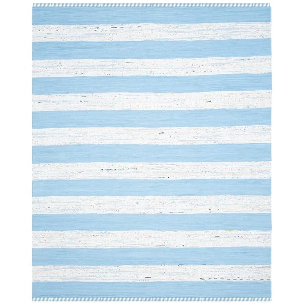 SAFAVIEH Montauk Ivory/Turquoise 8 ft. x 10 ft. Solid Area Rug