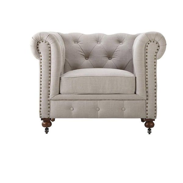 Home Decorators Collection Gordon Natural Linen Arm Chair