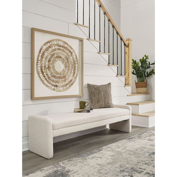 Signature DESIGN BY ASHLEY Lembertson Beige 70.5 in. Accent Bedroom Bench Backless