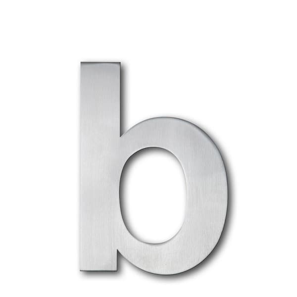 QT Home Decor 4 in. Brushed Stainless Steel Large Floating Modern House Letter b