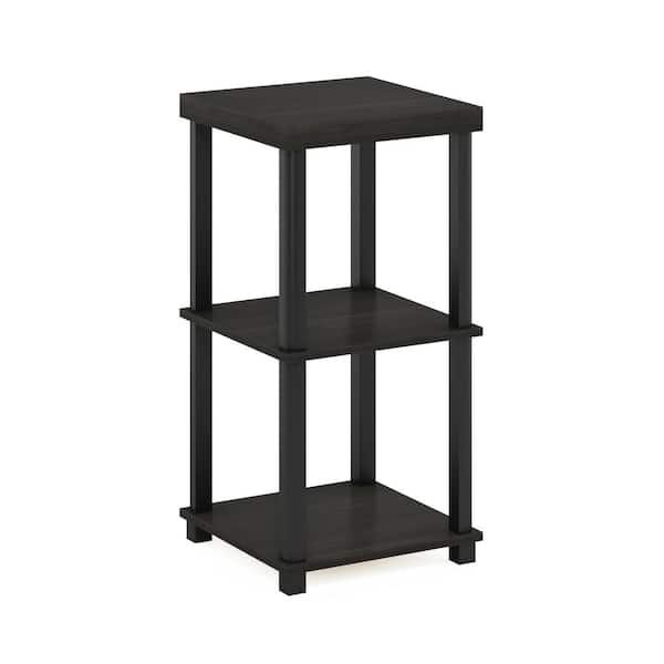 Furinno Turn-N-Tube15.35 in. Espresso/Black Square3-Tier Wood End Table
