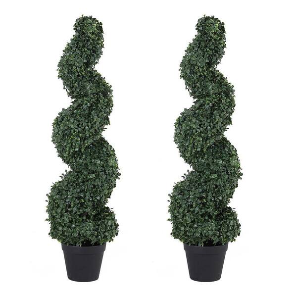 Artificial Spiral 3 ft. Topiary Tree Bonsai Potted Plant for Indoor