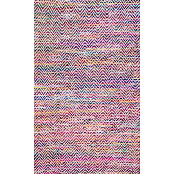 nuLOOM Rochell Bohemian Chevron Magenta 6 ft. x 9 ft. Area Rug