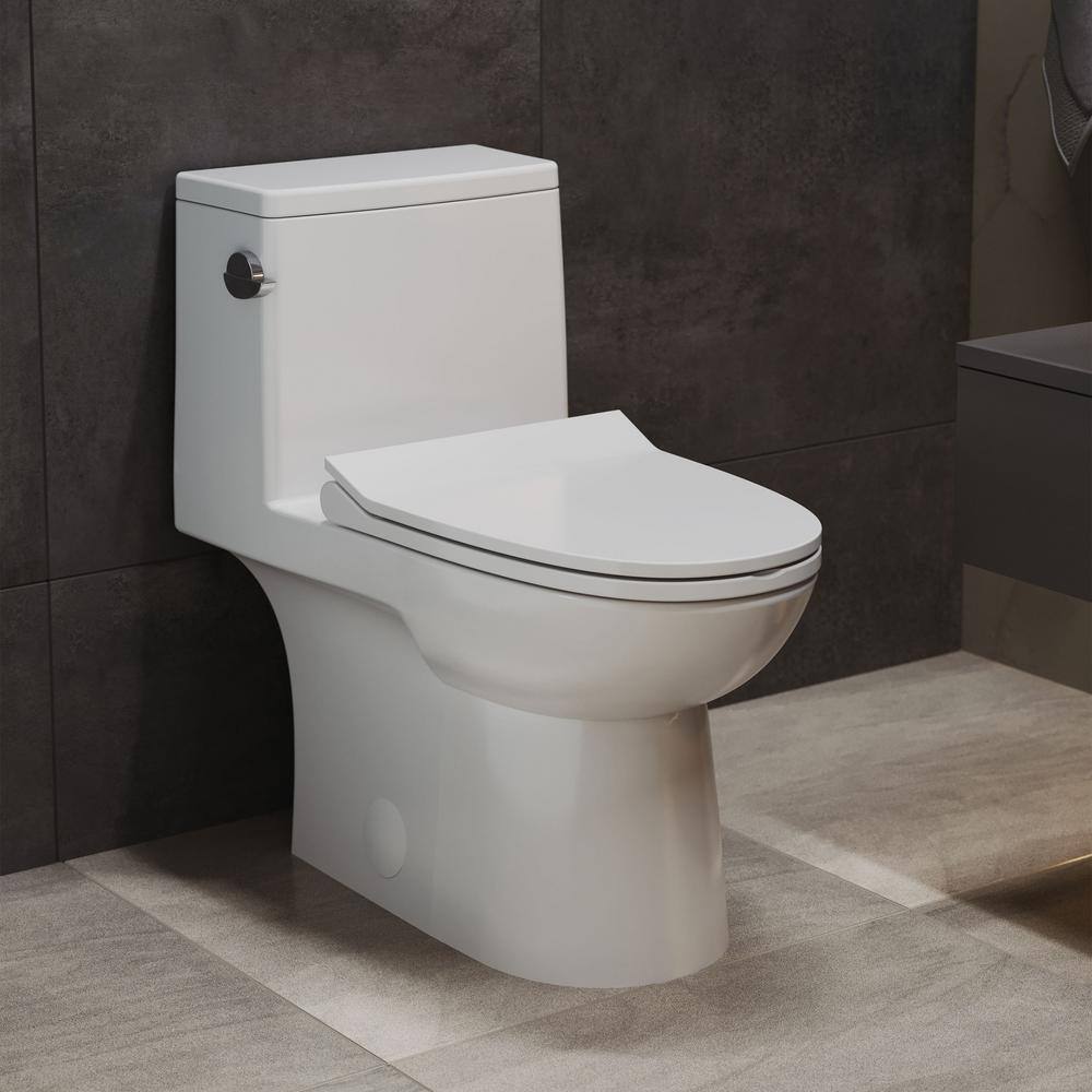 Swiss Madison Daxton 1-piece 1.28 GPF Single Flush Elongated Toilet in Glossy White, Seat Included