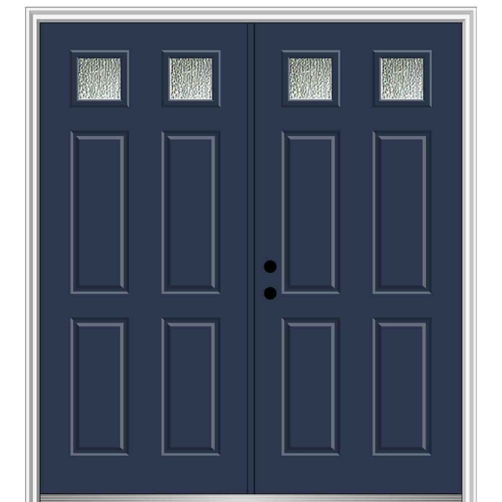 Rain Glass 72 in. x 80 in. Right-Hand Inswing Painted Revival Blue Fiberglass Prehung Front Door on 6-9/16 in. Frame price history on PriceWatchPro