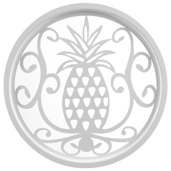 FenceSerts 19-1/4 in. Pineapple Decorative Gate/Panel White Insert-DISCONTINUED