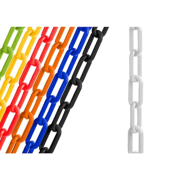 2 in. x 100 ft. White Plastic Chain Featuring SunShield UV Protection