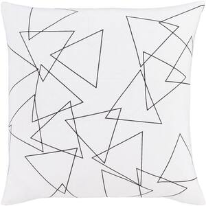 Solomon White Graphic Down 18 in. x 18 in. Throw Pillow