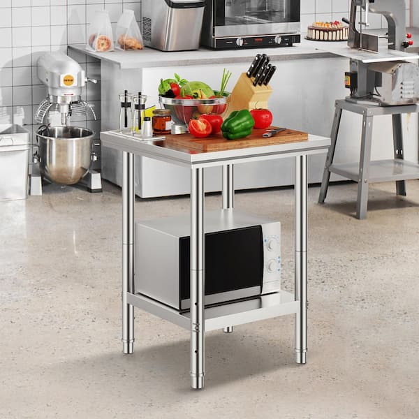 Stainless Steel Commercial Kitchen Prep Table 24 in. x 24 in.