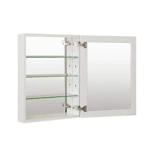 15 in. W x 24 in. H Rectangular Satin Chrome Aluminum Recessed/Surface Mount Medicine Cabinet with Mirror