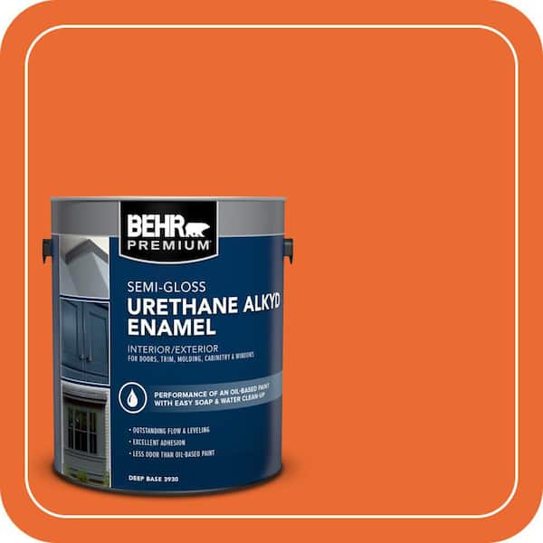 1 gal. #220B-7 Electric Orange Urethane Alkyd Semi-Gloss Enamel Interior/Exterior Paint