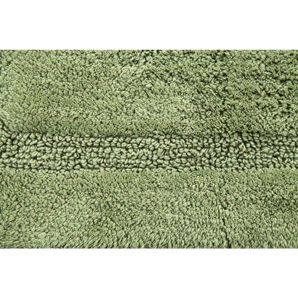 Luxe Sage Green Tufted Cotton Bath Rug 22" x 34"