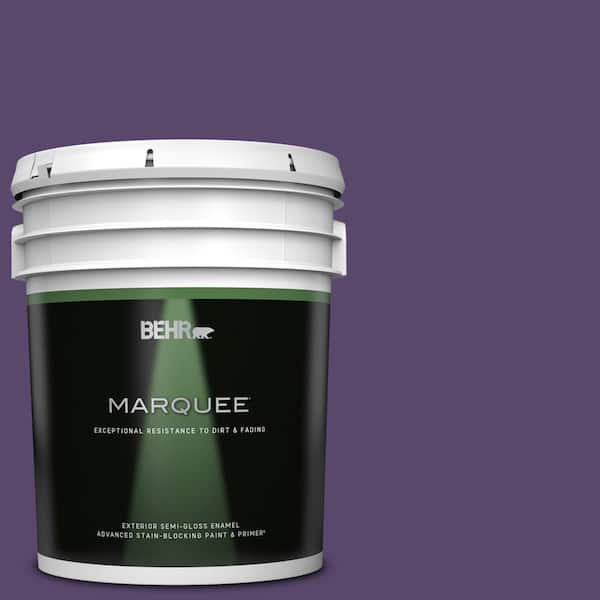 BEHR MARQUEE 5 gal. #P570-7 Proper Purple Semi-Gloss Enamel Exterior Paint & Primer
