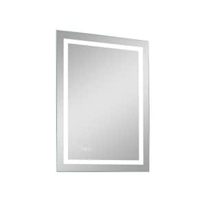 24 in. W x 36 in. H Large Rectangular Frameless Anti-Fog Wall Bathroom Vanity Mirror in Silver