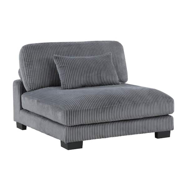 Benjara Rix Gray and Black Fabric Side Chair