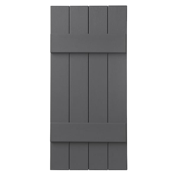 Ply Gem 15 in. x 31 in. Polypropylene 4-Board Closed Board and Batten Shutters Pair in Gray