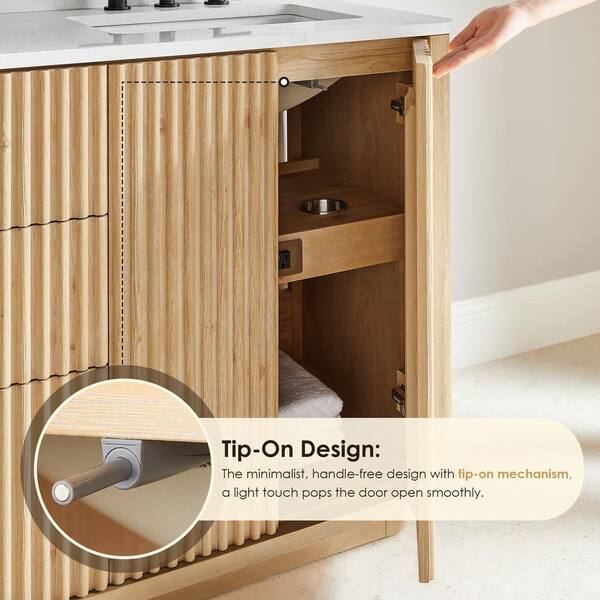 Altair Clayton 84 in. Double Freestanding Washed Light Brown Bath