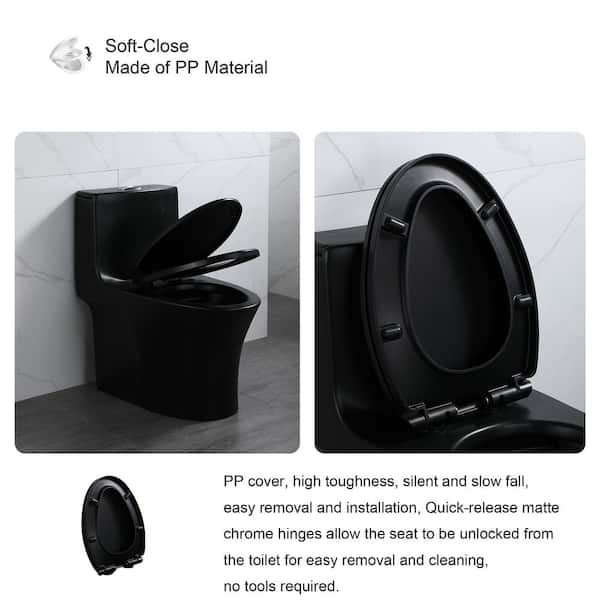 JimsMaison One-Piece 1.1/1.6 GPF Dual Flush Elongated Toilet in  