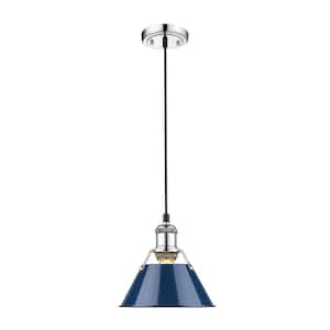 Orwell 1-Light Chrome with Navy Shade Mini Pendant