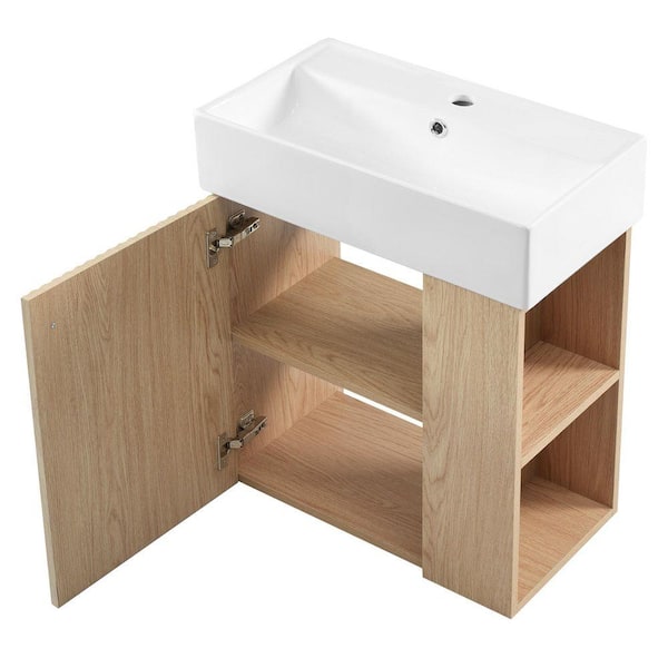 21.6 in. W x 12.2 in. D x 26.4 in. H Bathroom Orange Linen Cabinet