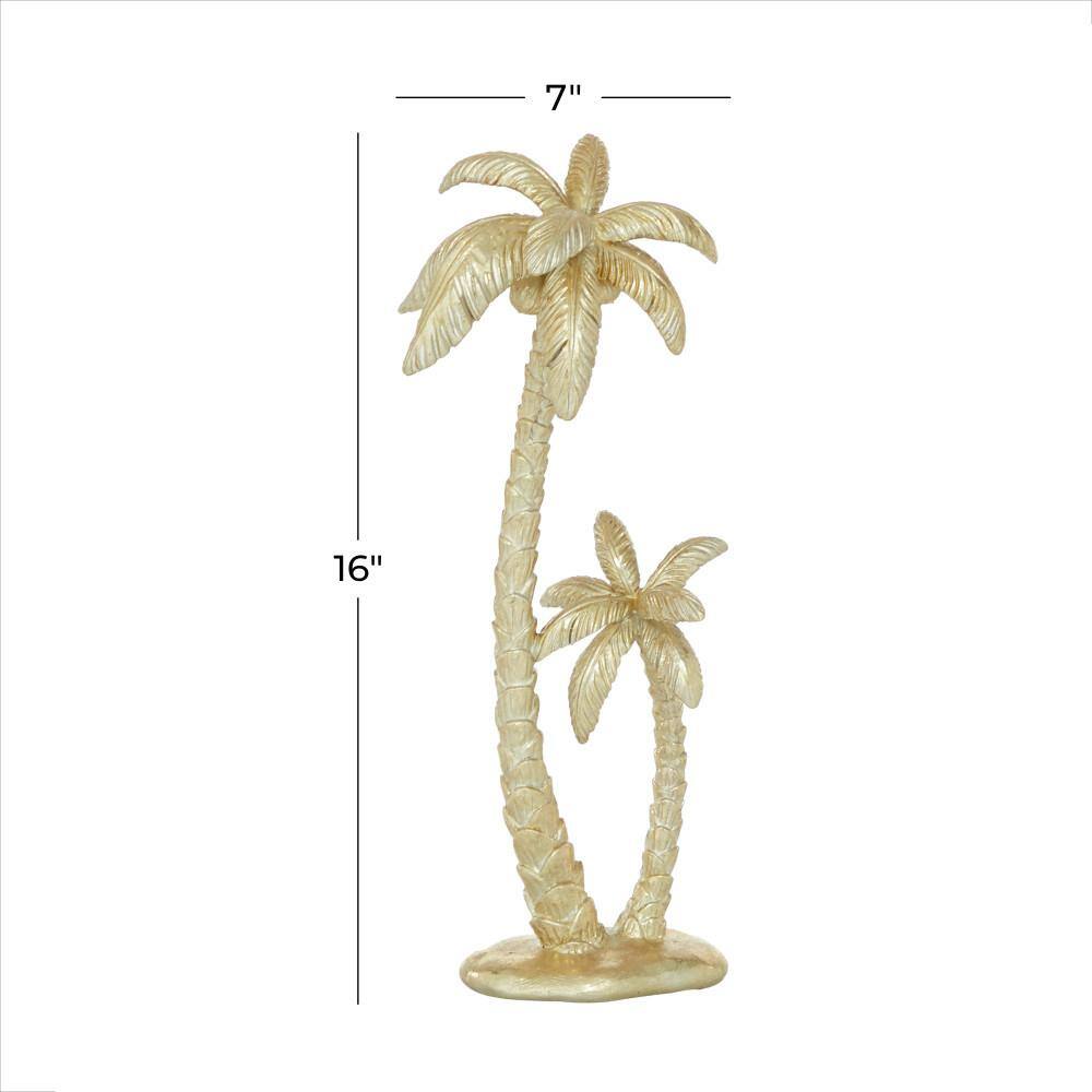 Gold Resin Palm Tree Novelty Sculpture, 7" x 16"