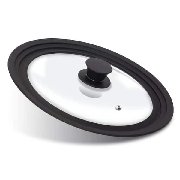 9.5 in. Glass and Silicone Lids with Heat Resistant Rim and Fits 8-9.5 in. for Pot, Pans, Skillet and Frying Pan Cover