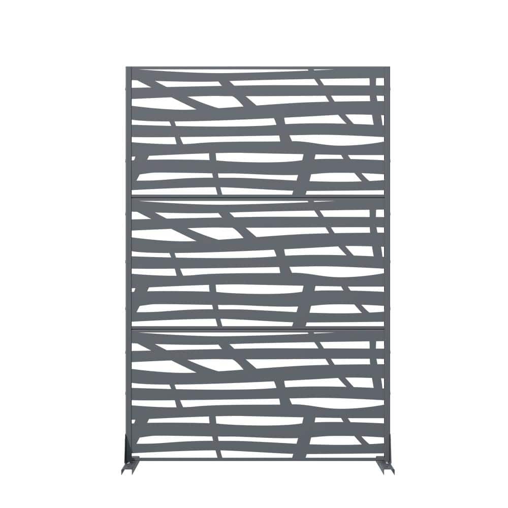 72 in. H x 47 in. W Outdoor Charcoal Galvanized Steel Decorative Garden Fence Privacy Screen price history on PriceWatchPro