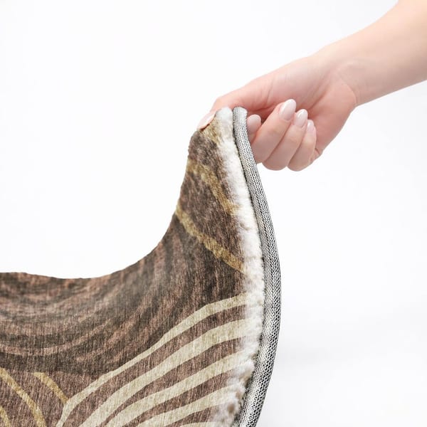 Dream Shag Premium Machine Washable Abstract ADS765 Fudge 5 ft. x 7 ft. 6 in. Area Rug